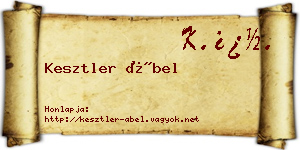 Kesztler Ábel névjegykártya