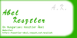 abel kesztler business card